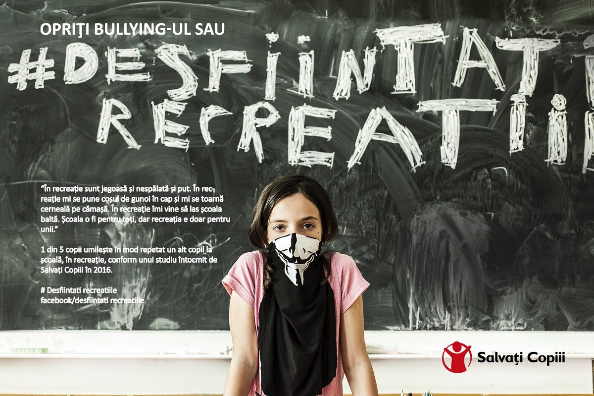 Salvati Copiii Romania lanseaza campania „Opriti bullying-ul sau desfiintati recreatiile!”