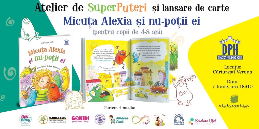 Adriana Mitu lanseaza cartea „Micuta Alexia si nu-potii ei”