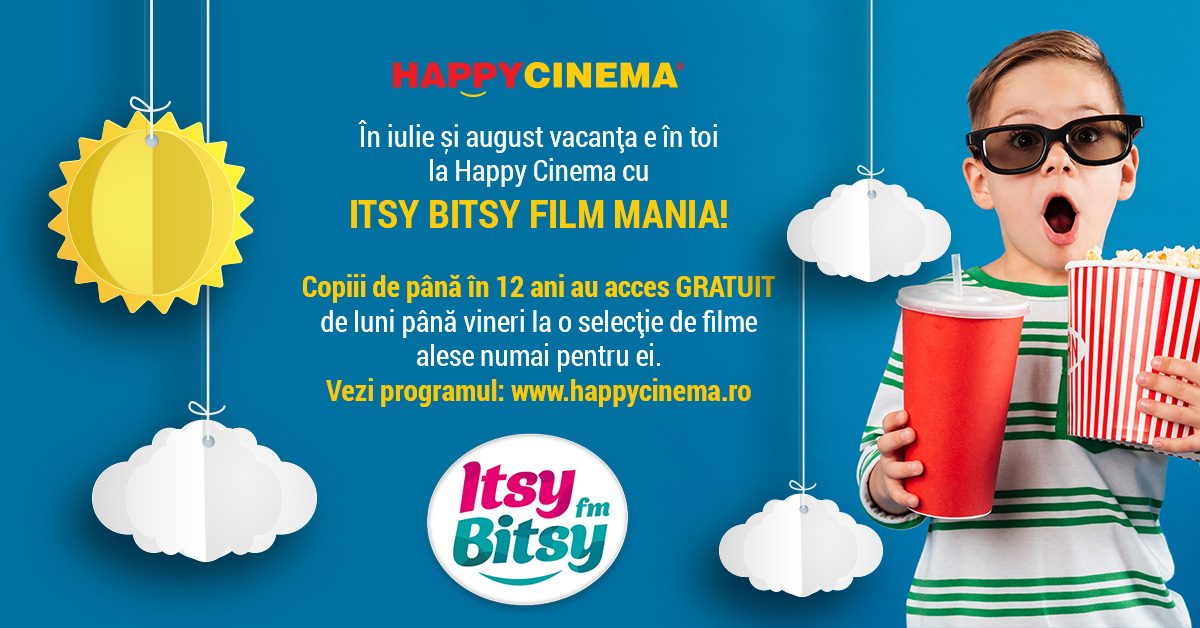 Vara asta, ai Itsy Bitsy Film Mania la HAPPYCINEMA® cu filme gratuite pentru copiii sub 12 ani!